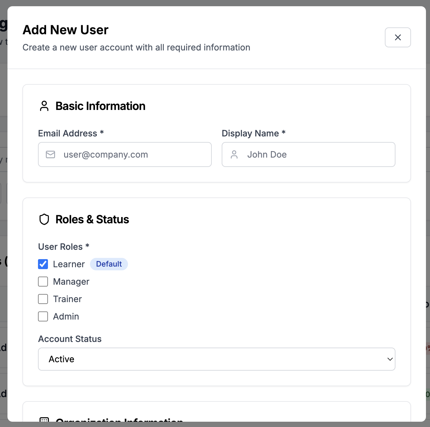 Fill in user details - Part 1