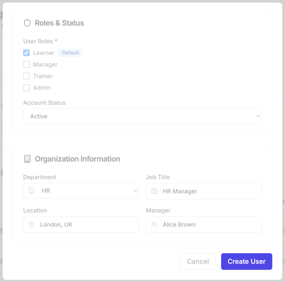 Fill in user details - Part 2