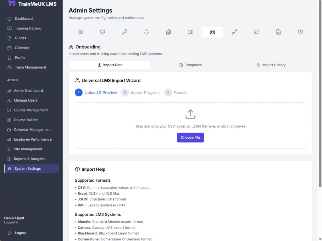 Comprehensive Import Wizard / Onboarding import screen